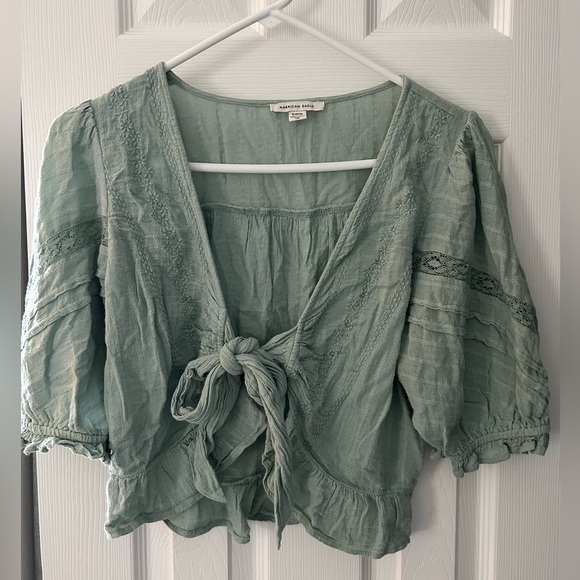 American Eagle Tie-Front Top - Picture 2 of 4